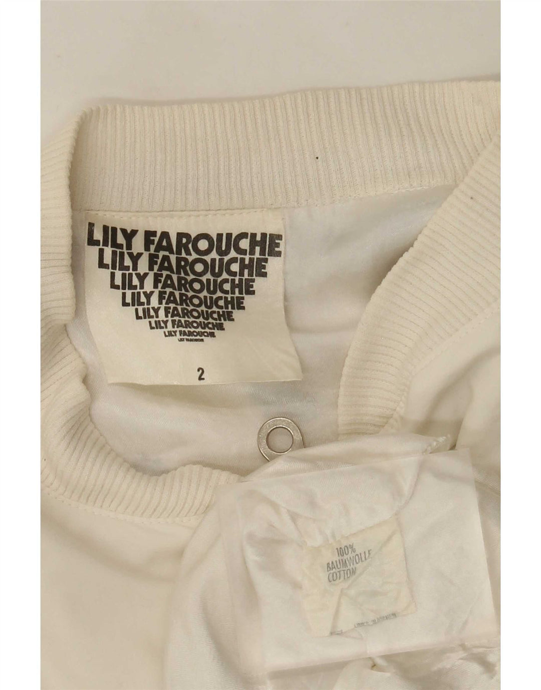 Lily Farouche Ženska prekomjerna bomber jakna US 2 XS s bijelim paisley motivom