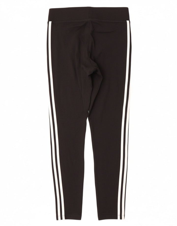 ADIDAS Womens Leggings UK 12 Medium Black Cotton