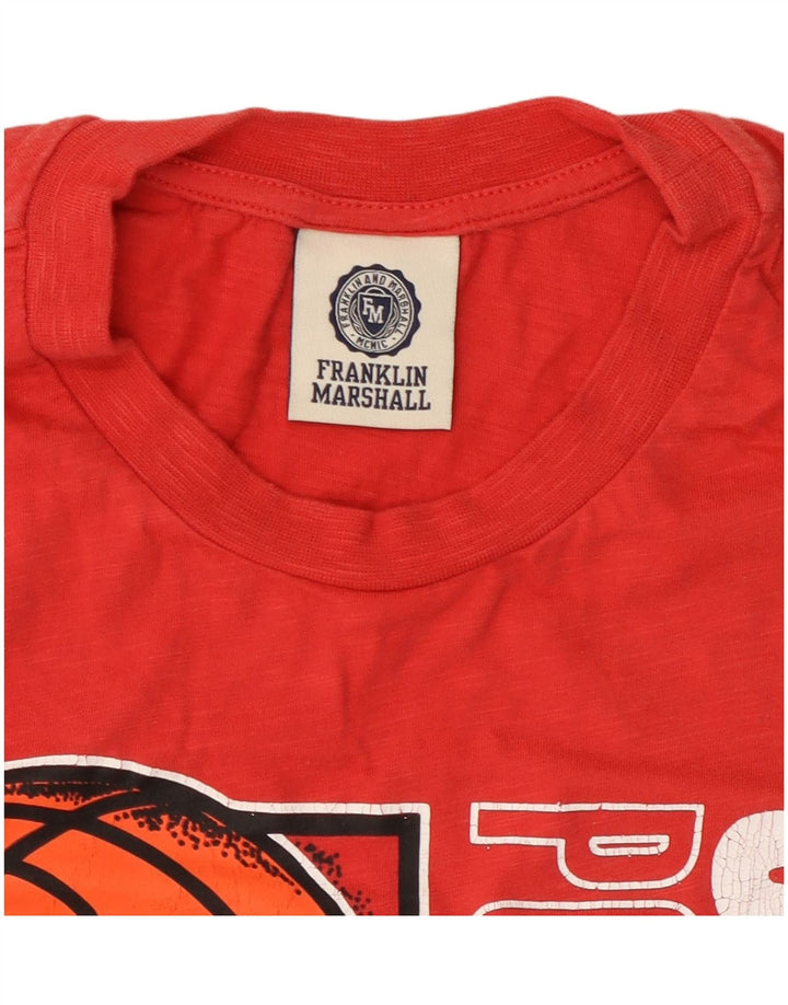 FRANKLIN MARSHALL Mens Graphic T-Shirt Top Small Red