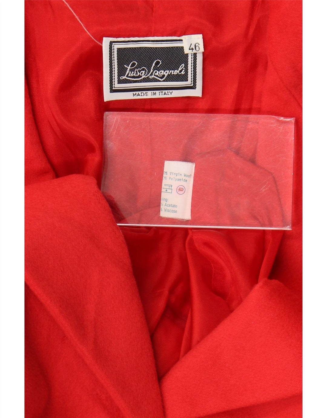 Luisa Spagnoli Ženska jakna sa 3 gumba IT 46 Velika crvena djevičanska vuna