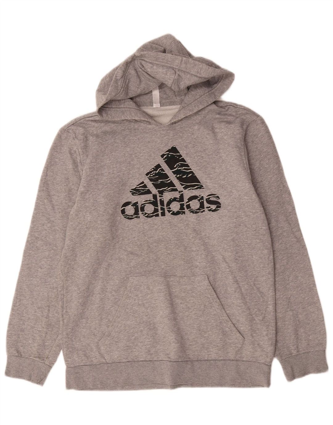 Adidas muška majica s kapuljačom s kapuljačom, srednje sivi pamuk