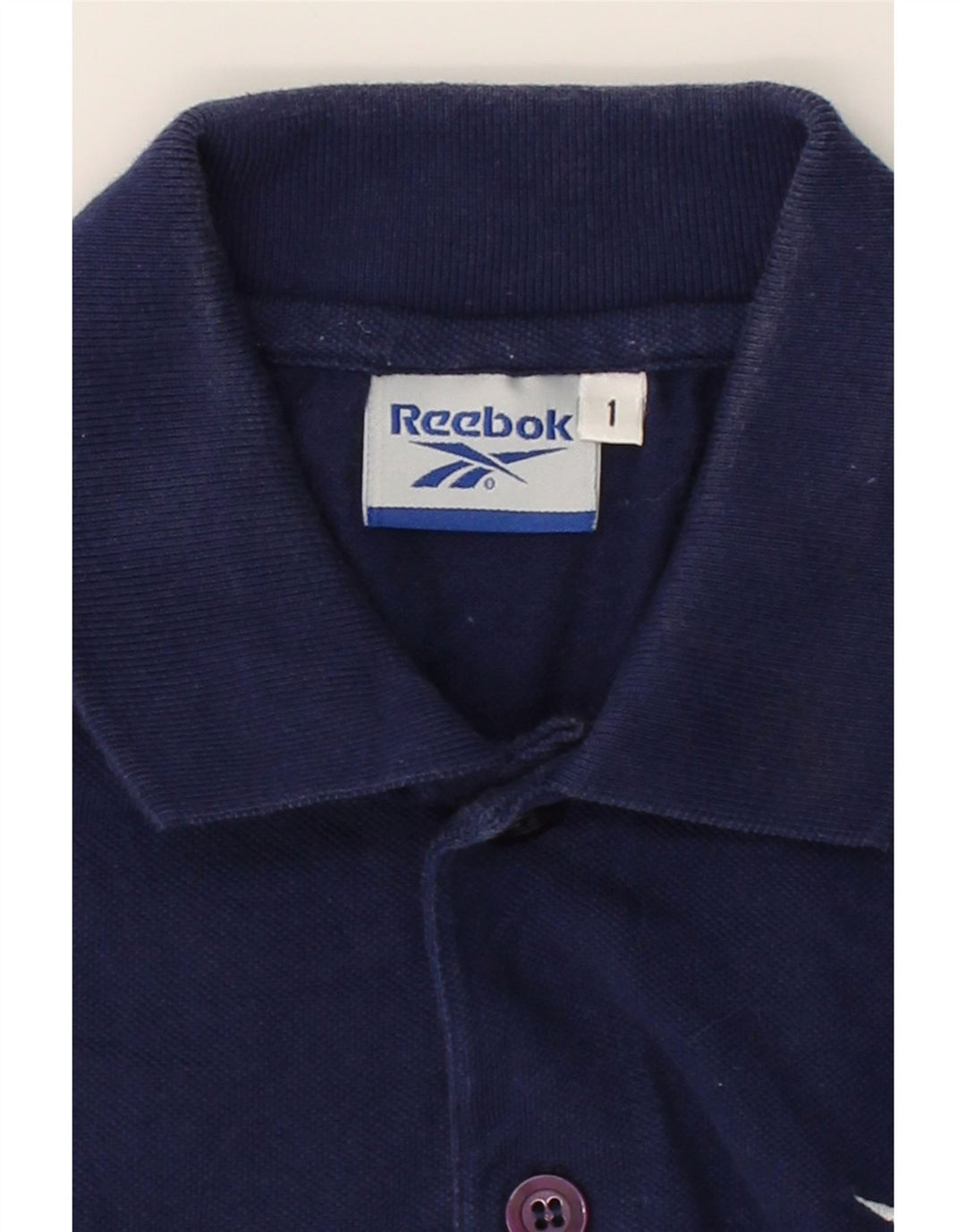 REEBOK Mens Polo Shirt Medium Navy Blue Cotton Vintage Reebok and Second-Hand Reebok from Messina Hembry 