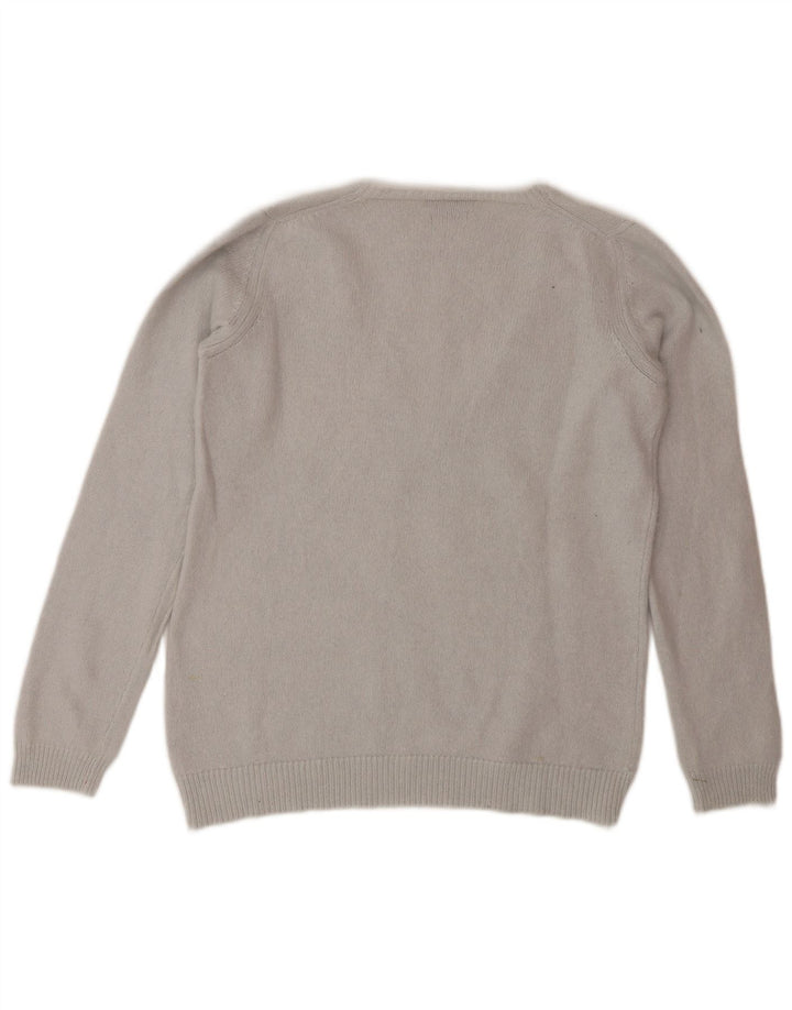 Ženski džemper s V-izrezom Massimo Dutti UK 12 srednje sivi