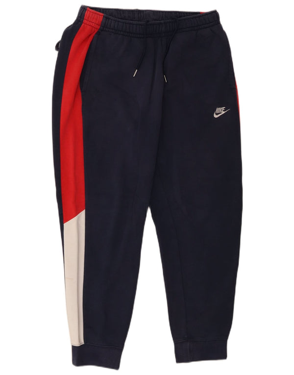 Nike Mens Trenirka Trousers Trousers UK 16 Large Navy Blue Colourblock