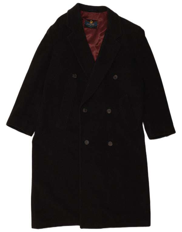 BUGATTI muški opušteni kaput s dvorednim kopčanjem IT 48 srednje crne vune