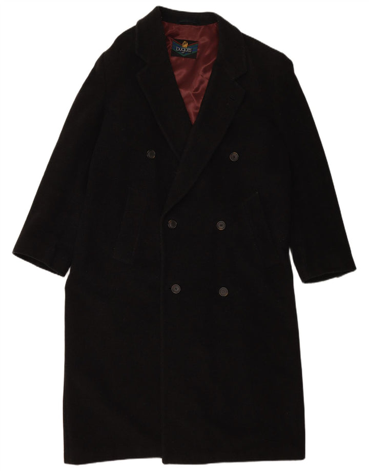 BUGATTI muški opušteni kaput s dvorednim kopčanjem IT 48 srednje crne vune