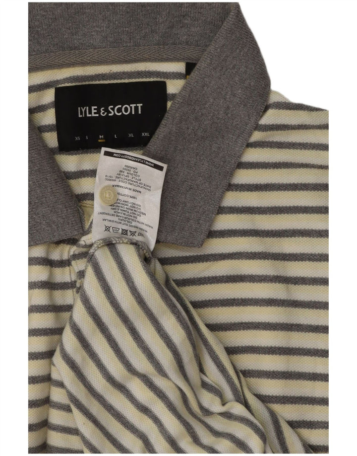 Muška polo majica Lyle & Scott, pamuk srednje bijele pruge