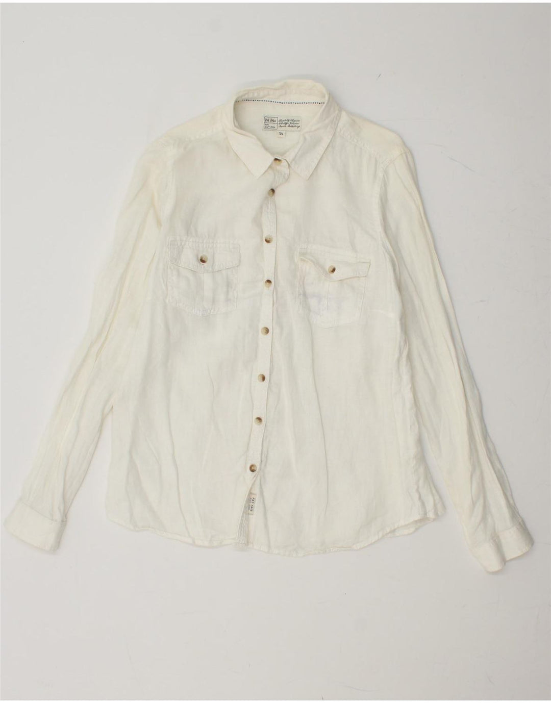 FAT FACE Ženska košulja UK 14 srednje bijele boje