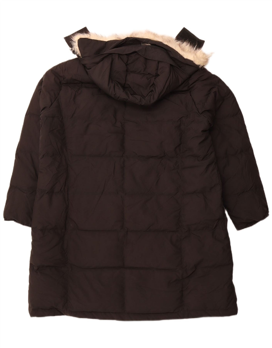 L.L.BEAN ženski preveliki podstavljeni kaput s kapuljačom UK 18 XL crni poliester