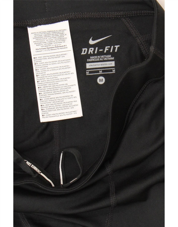 Nike Ženske Dri Fit Leggings UK 12 Srednje crni poliester