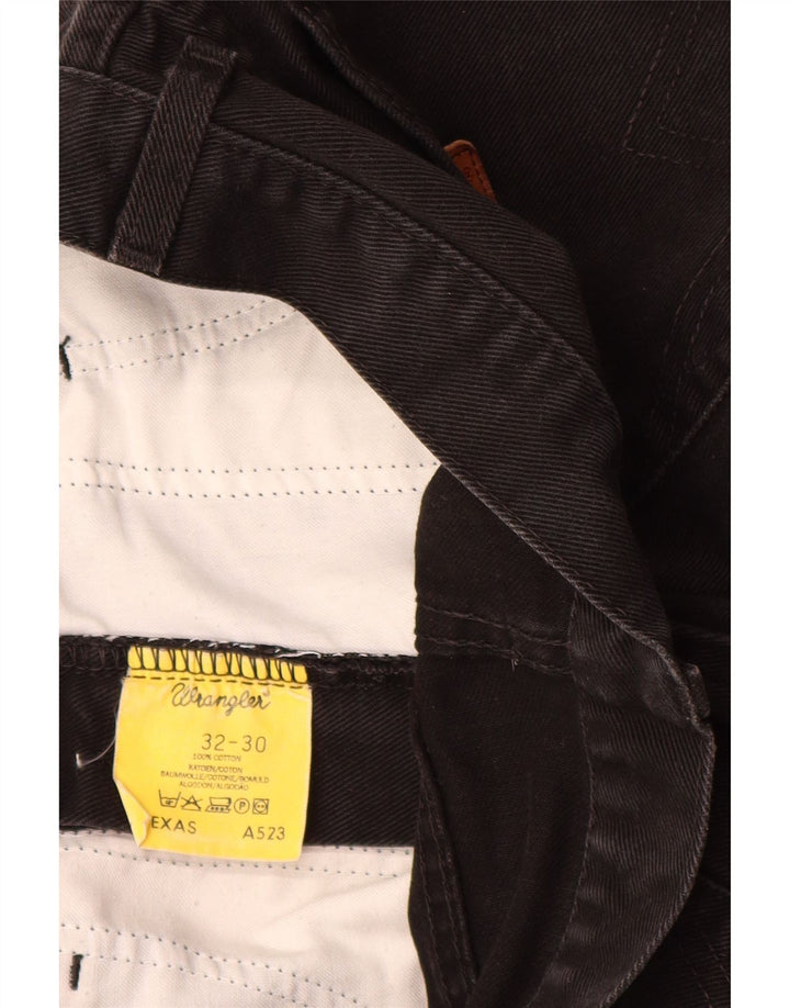 Wrangler muške teksaške ravne traperice W32 L30 crni pamuk