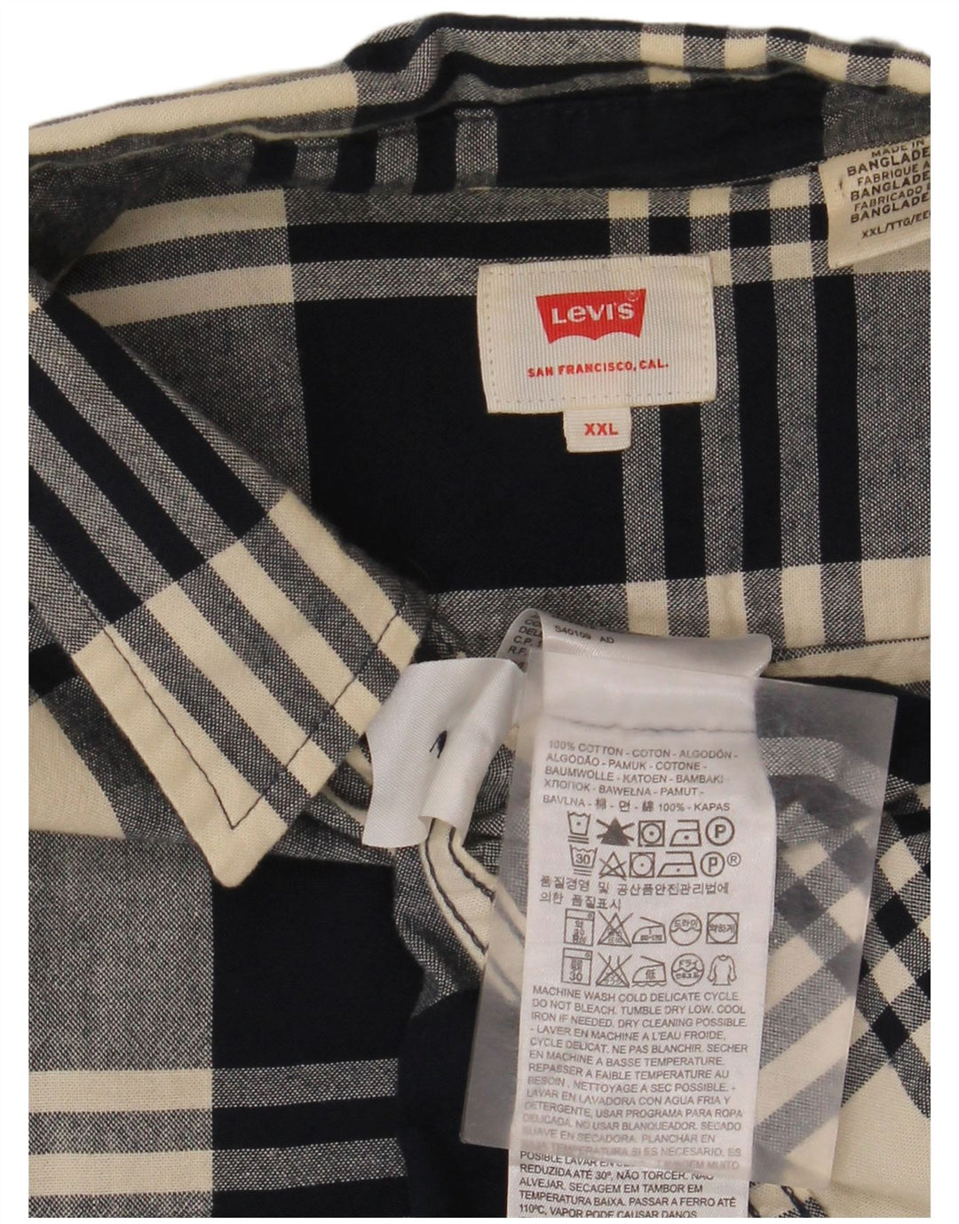 Levi's muška flanelska košulja 2XL tamnoplavi karirani pamuk
