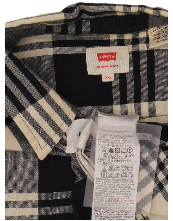 Levi's muška flanelska košulja 2XL tamnoplavi karirani pamuk