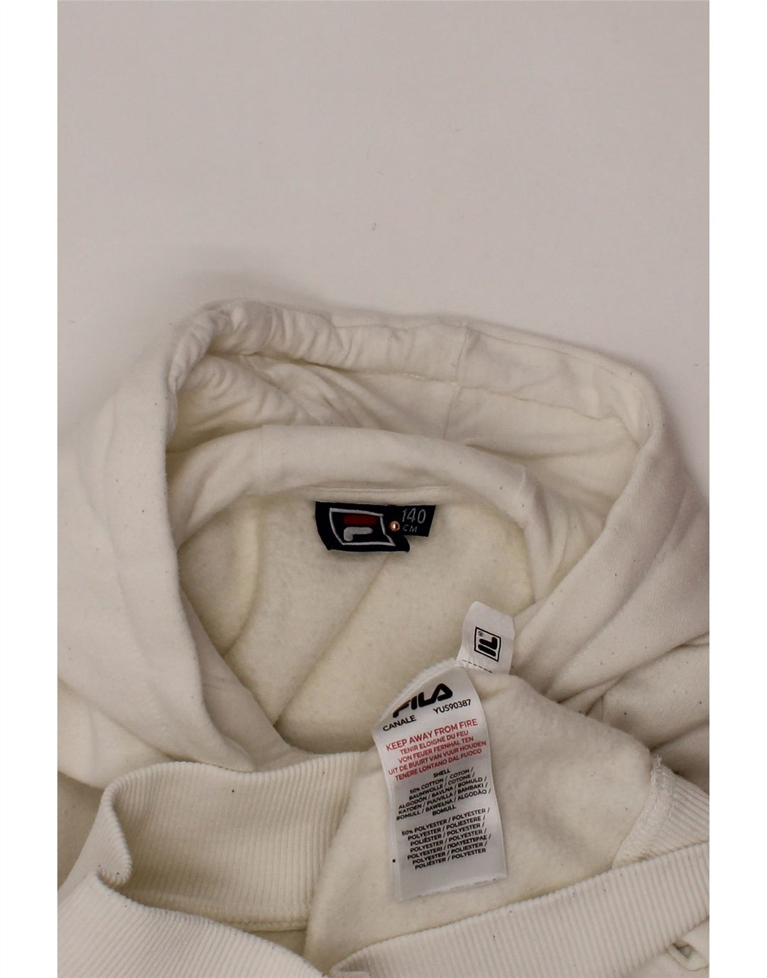 FILA majica s kapuljačom za dječake 9-10 godina, bijeli pamuk