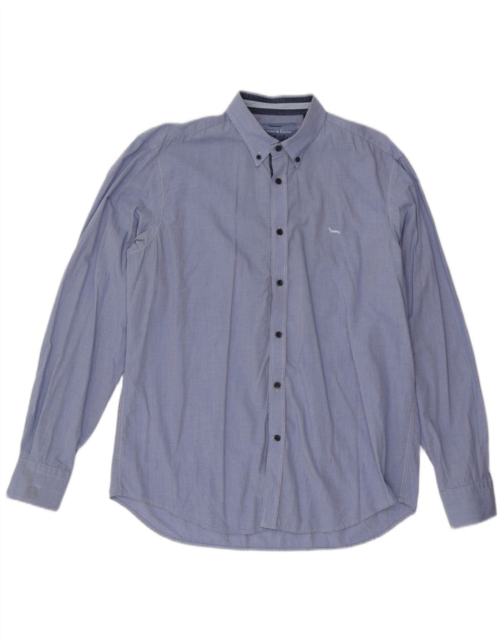 Harmont & Blaine muška košulja standardnog kroja XL plava houndstooth