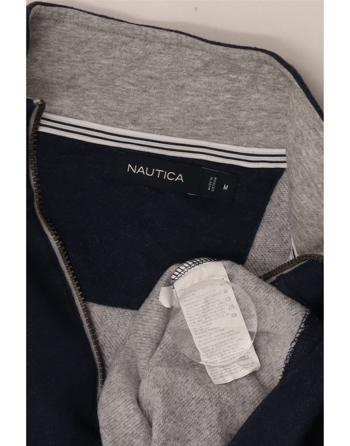 Nautica muška majica s izrezom na patentni zatvarač Srednji tamnoplavi pamuk