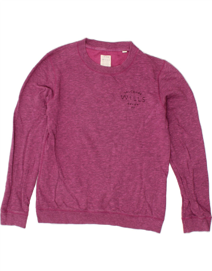 JACK WILLS Womens Sweatshirt Jumper UK 12 Medium  Purple Cotton Vintage Jack Wills and Second-Hand Jack Wills from Messina Hembry 