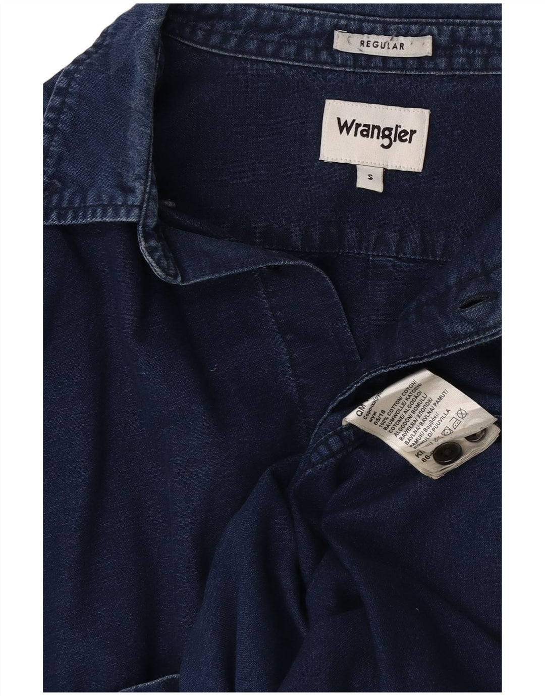 Wrangler muška traper košulja Mala tamnoplava pamučna