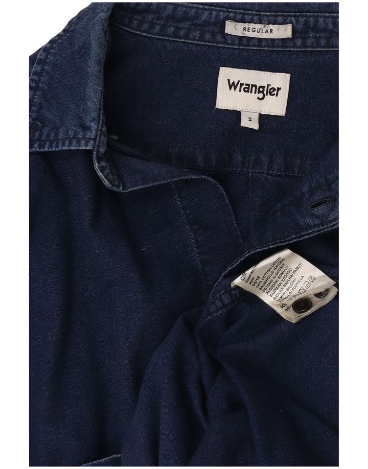 Wrangler muška traper košulja Mala tamnoplava pamučna