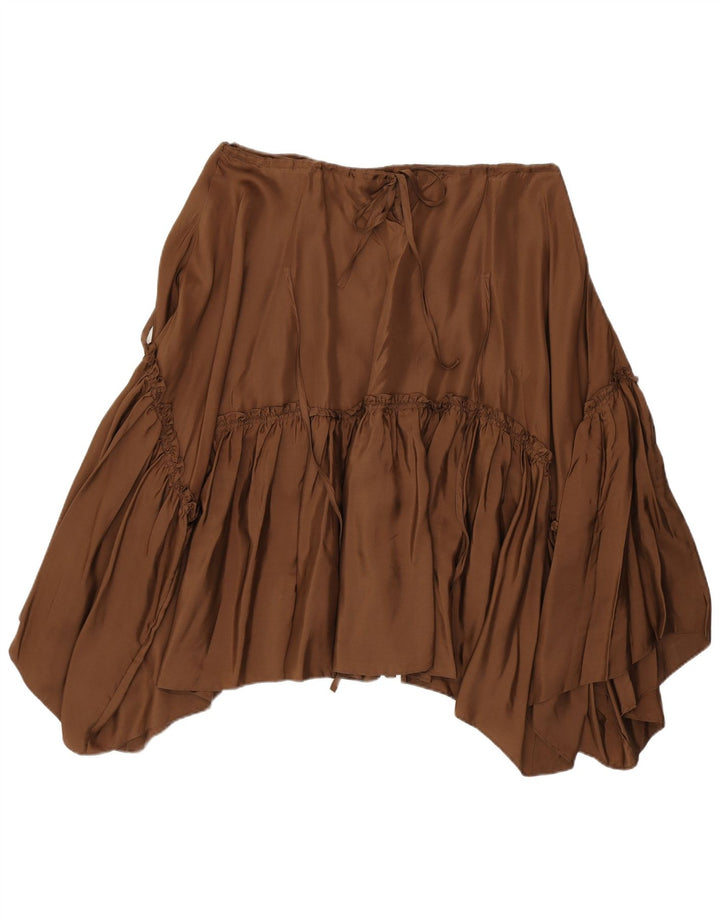 BCBGMAXAZRIA Ženska asimetrična suknja srednje veličine W30, smeđa svila