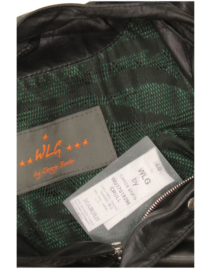 Muška kožna jakna IT 48 srednje crna koža