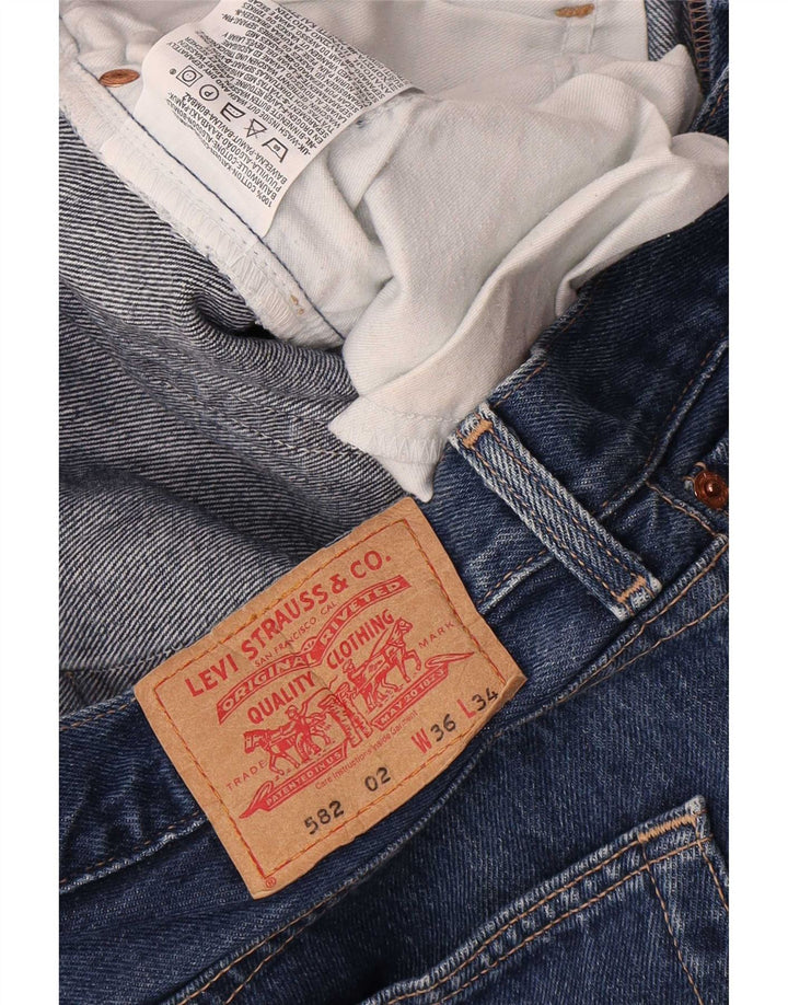Levi's muške 582 ravne traperice W36 L34 tamnoplavi pamuk
