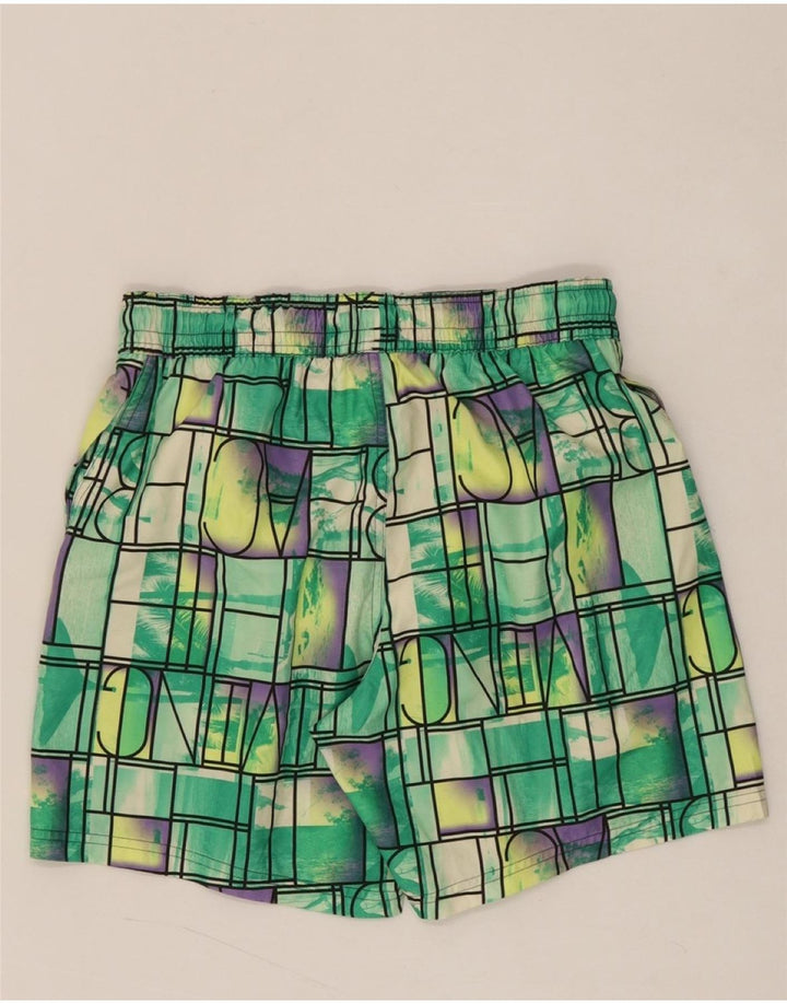 PUMA Mens Graphic Swimming Shorts Small  Green Geometric Polyester Vintage Puma and Second-Hand Puma from Messina Hembry 