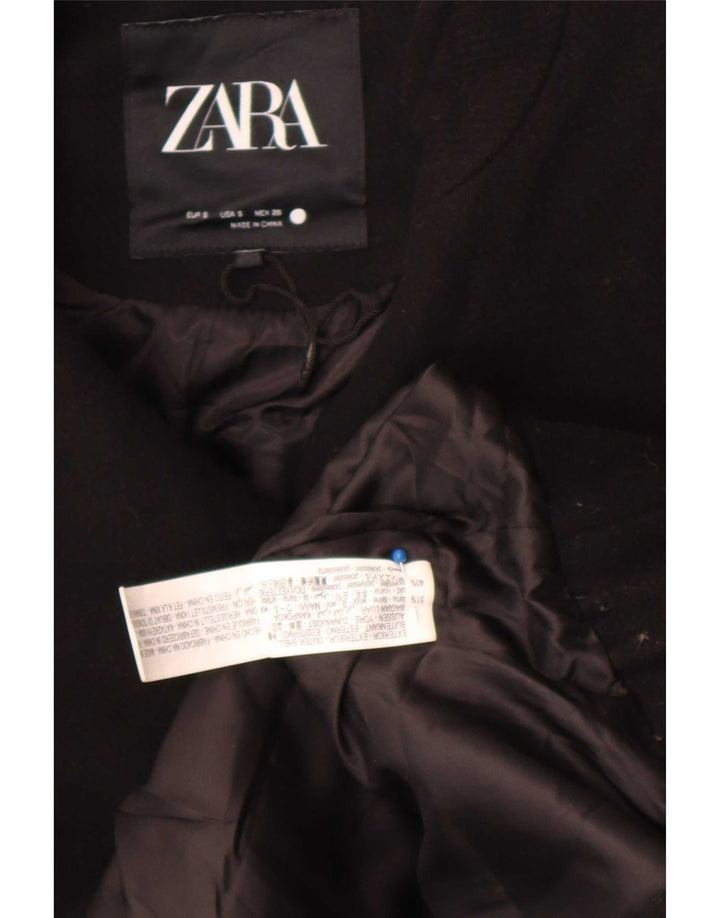Zara ženska prevelika bomber jakna UK 10 Mala crna vunena