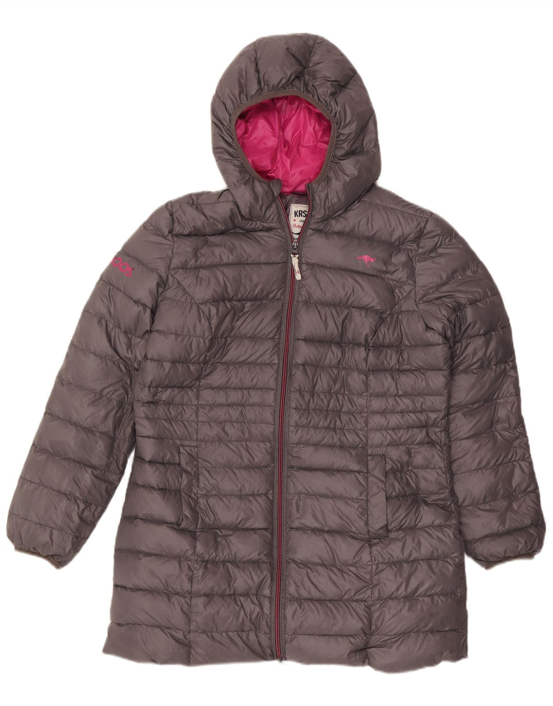 Kangaroos ženska podstavljena jakna s kapuljačom UK 18 XL sivi poliamid