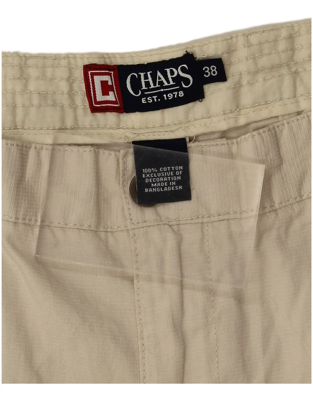CHAPS Mens Cargo Shorts W38 XL  Beige Cotton