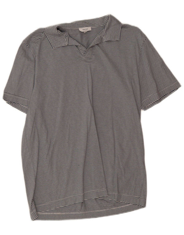 Reiss ženska polo majica UK 14 pamuk s velikim tamnoplavim prugama