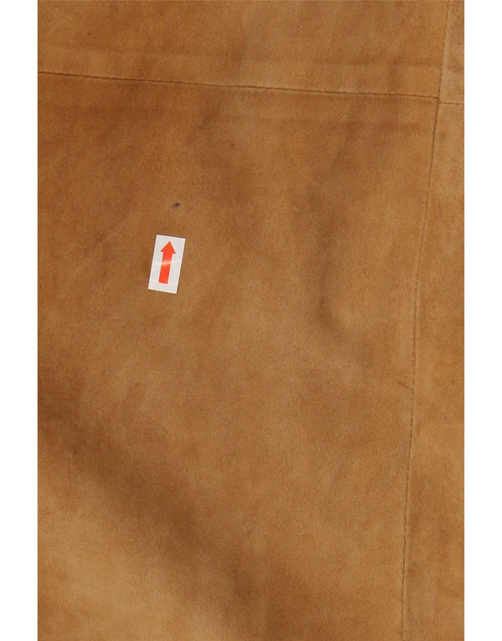 VINTAGE ženska suknja A-kroja od brušene kože W24 XS smeđa