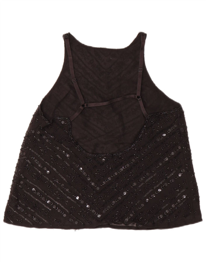 Topshop ženska bluza bez rukava UK 12 srednji crni poliester