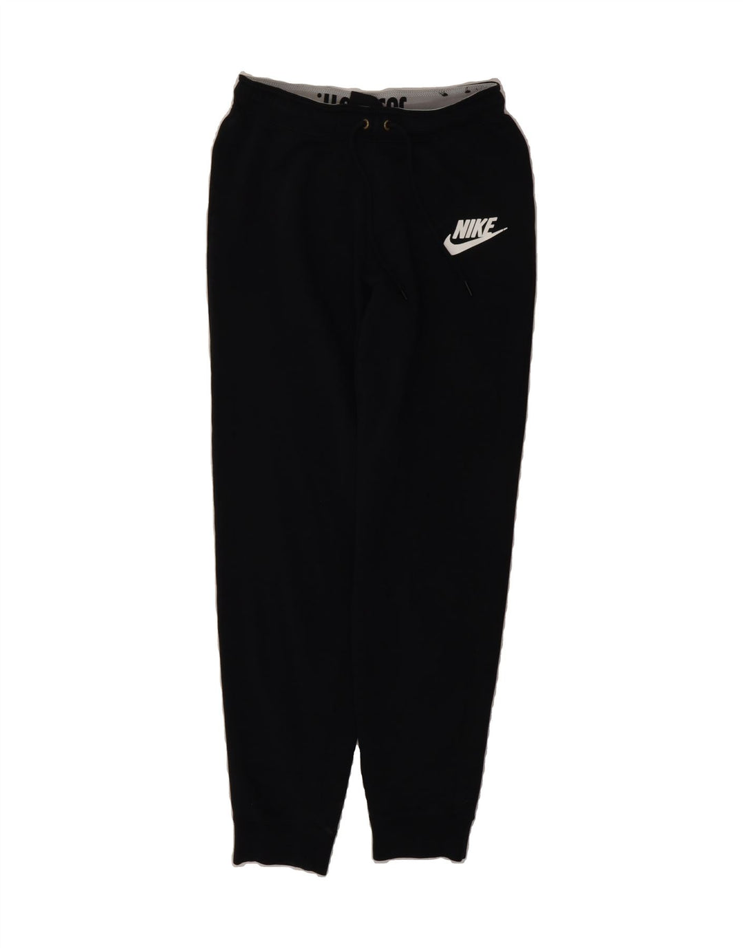 NIKE Womens Graphic Tracksuit Trousers Joggers UK 10 Small Black Polyester Vintage Nike and Second-Hand Nike from Messina Hembry 