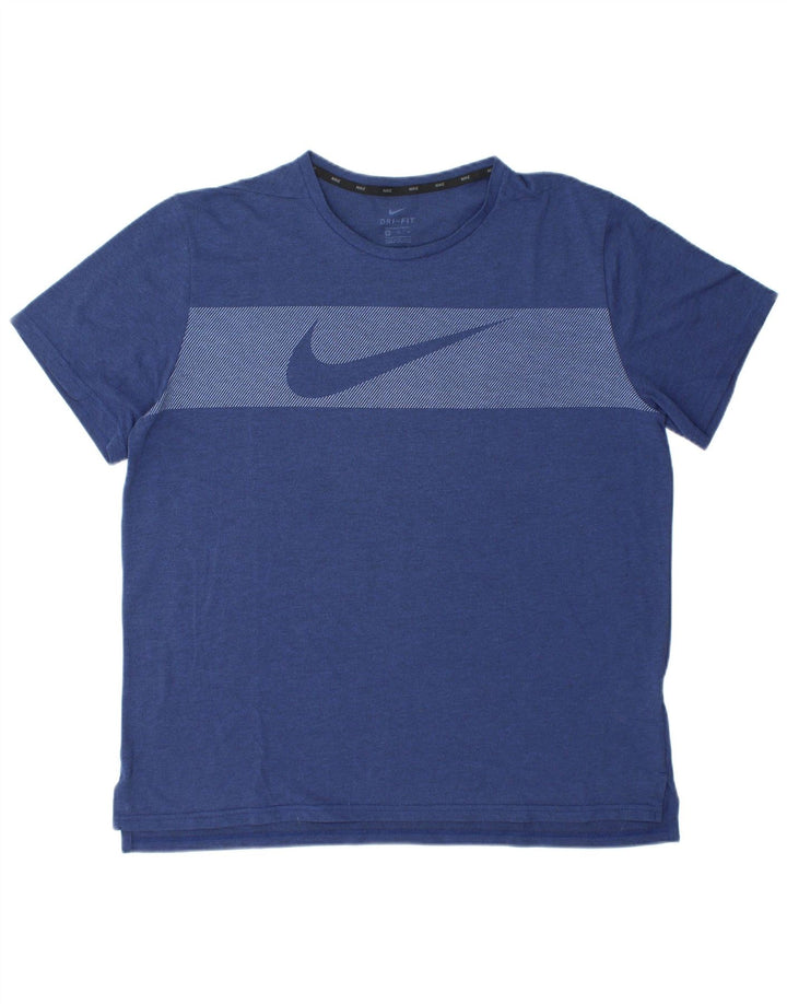 Nike Dri Fit majica kratkih rukava XL tamnoplavi poliester