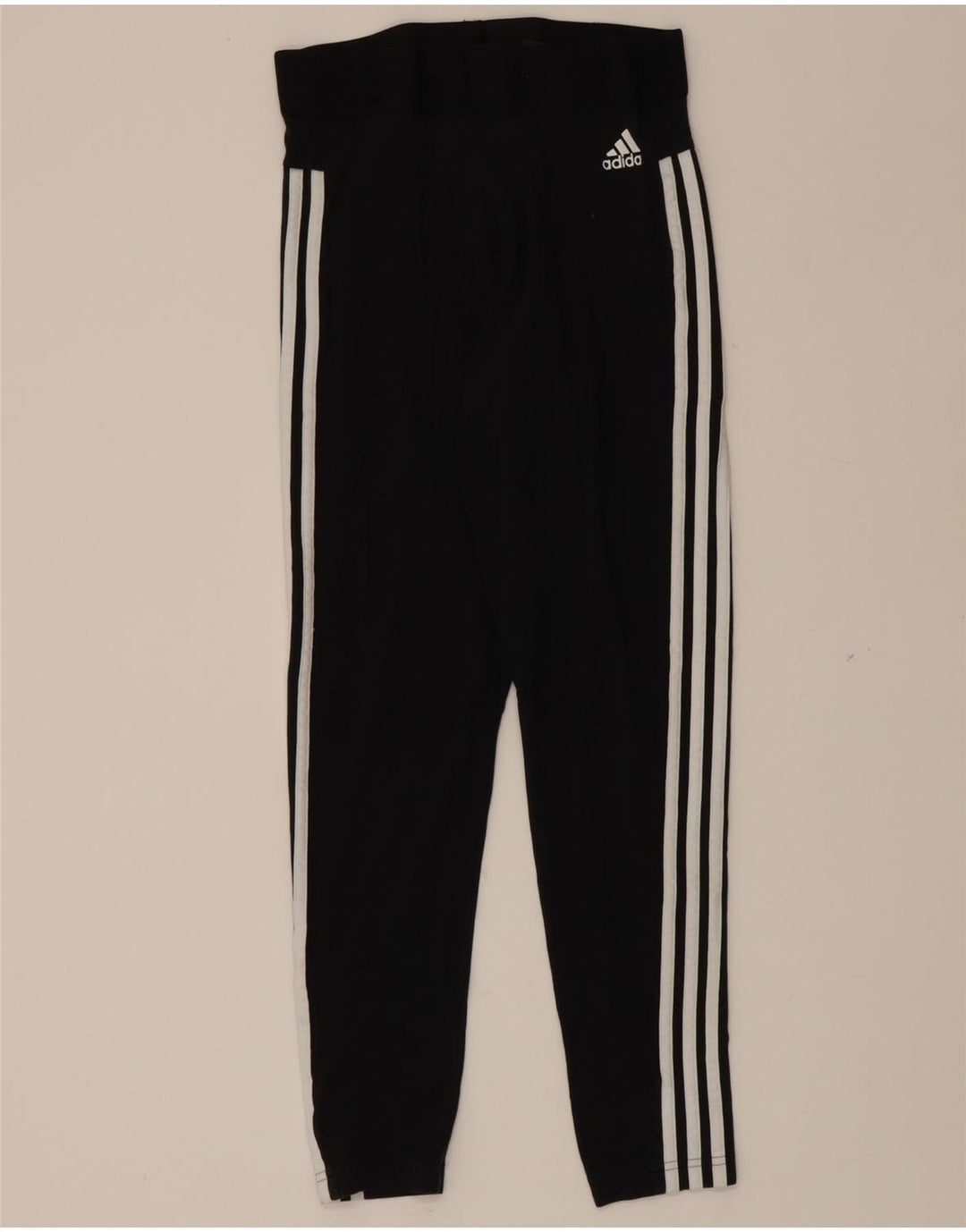 ADIDAS Womens Leggings UK 12/14 Medium  Black Cotton Vintage Adidas and Second-Hand Adidas from Messina Hembry 