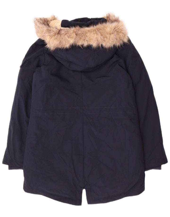 Ženska parka jakna s kapuljačom Ralph Lauren UK 10 Mala tamnoplava poliester