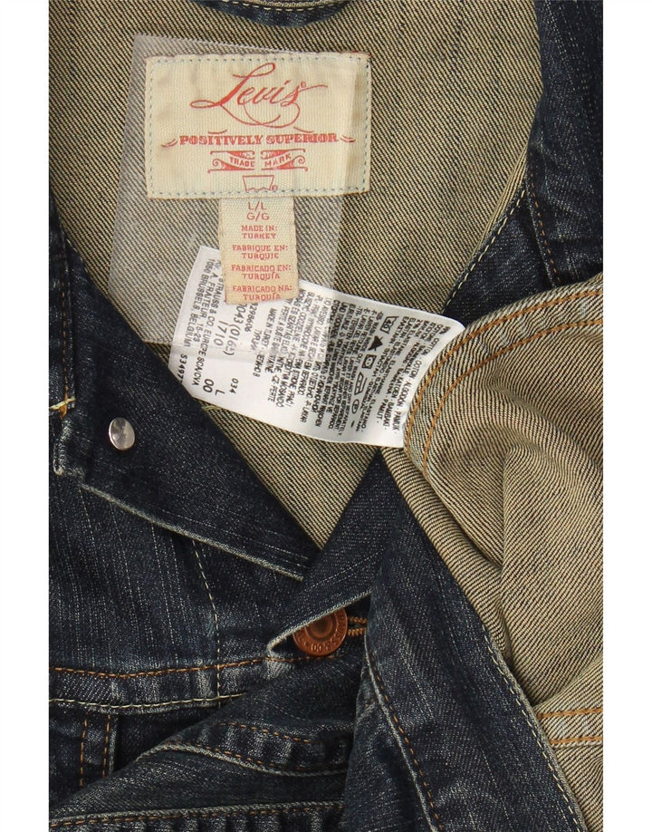 LEVI'S ženska traper jakna UK 14 Veliki tamnoplavi pamuk