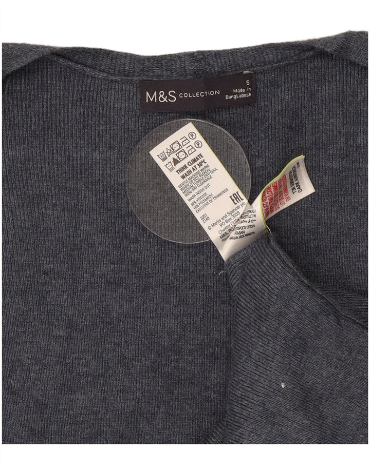 Marks & Spencer ženski otvoreni kardigan pulover UK 10 Small Gray