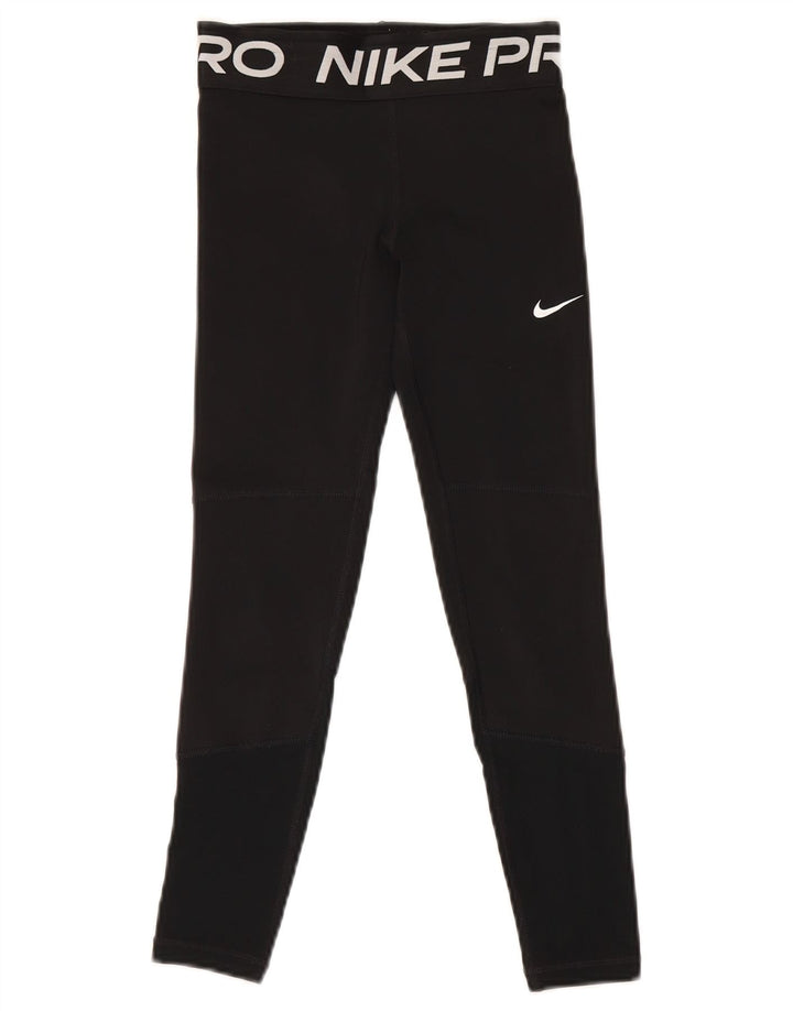 Nike Girls Dri Fit Graphic Leggings 9-10 Years Male crne poliesterske