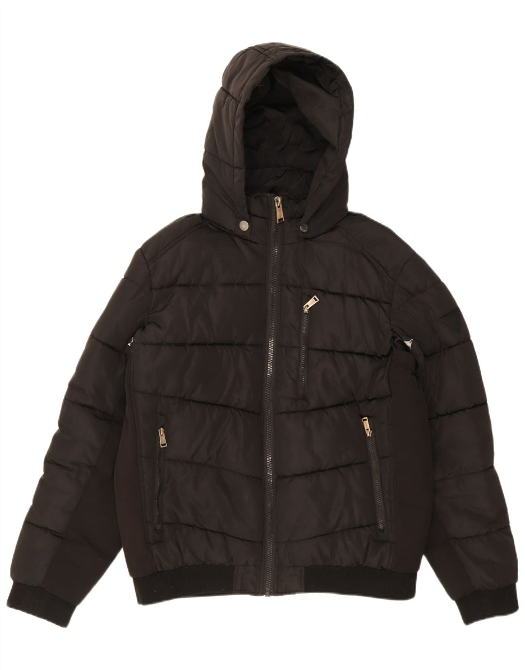 Guess muška podstavljena jakna s kapuljačom UK 42 XL crni poliester
