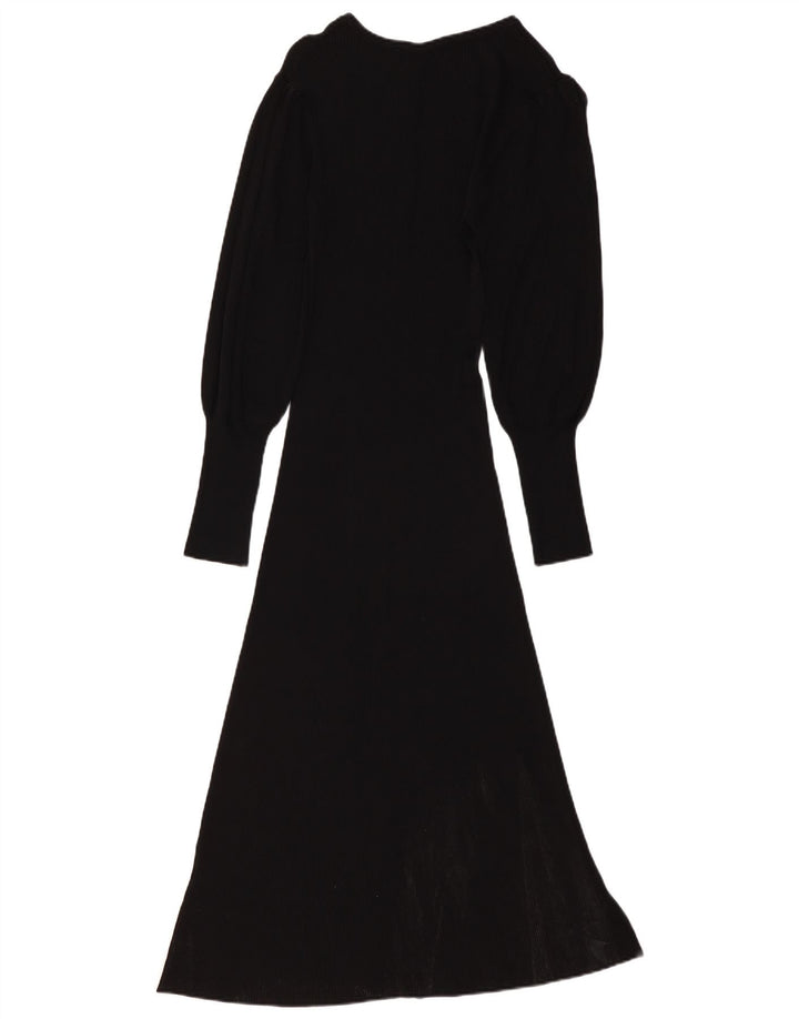 ZARA Ženska džemper haljina UK 6 Mala crna viskoza