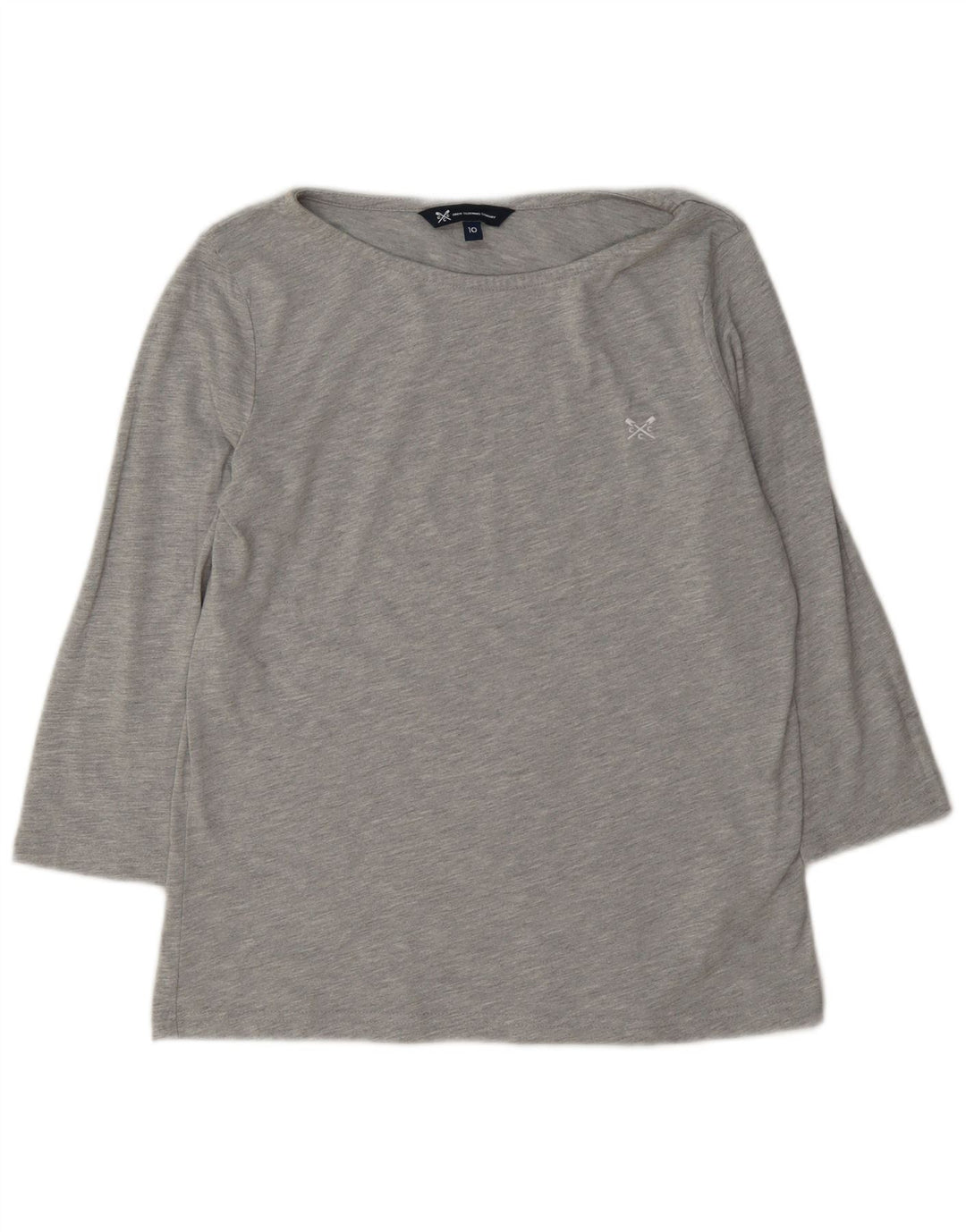 Crew Clothing Ženski gornji dio 3/4 rukava UK 10 Mali sivi poliester