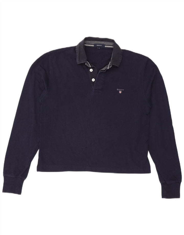 GANT ženska prekomjerna polo majica dugih rukava UK 14 srednje tamnoplava