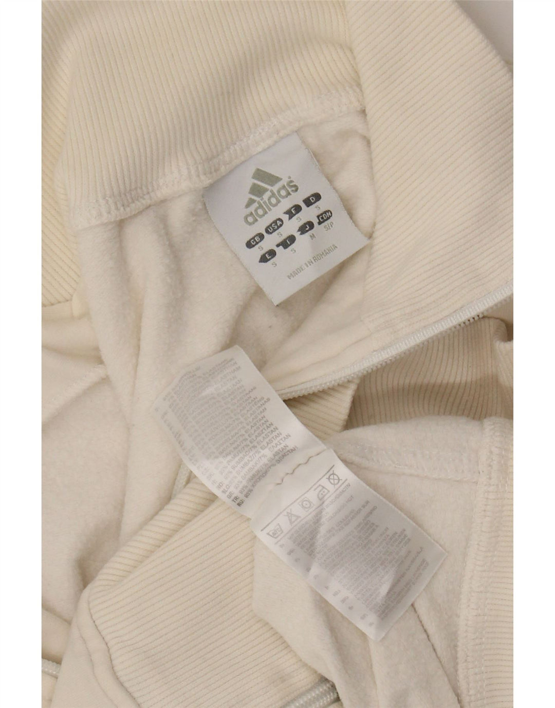 ADIDAS ženska gornja jakna kratke trenirke UK 10 Mala bijela pamuk