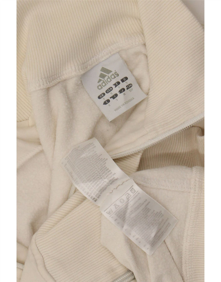 ADIDAS ženska gornja jakna kratke trenirke UK 10 Mala bijela pamuk