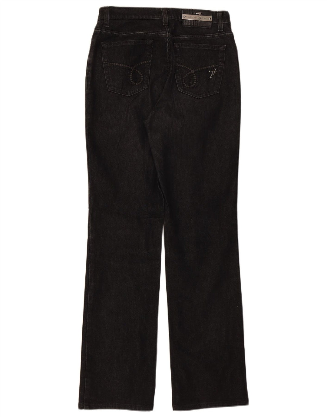 Ženske traperice Trussardi Bootcut W28 L31 crni pamuk