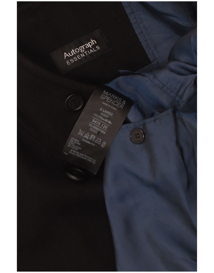 Marks & Spencer muški kaput s dvostrukim kopčanjem UK 42 XL crna vuna