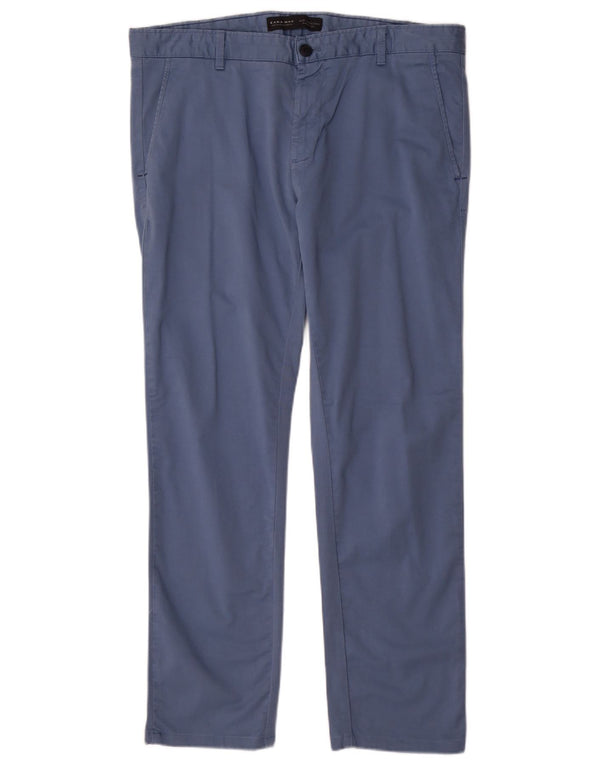 Zara muške ravne chino hlače EU 44 Large W34 L29 plavi pamuk