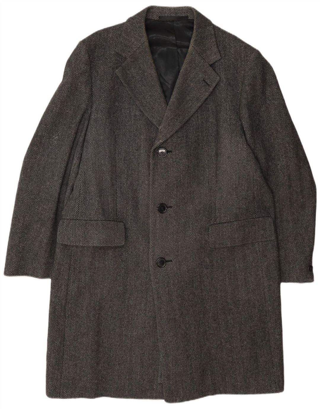 Crombie muški kaput UK 42 XL Siva riblja kost vuna